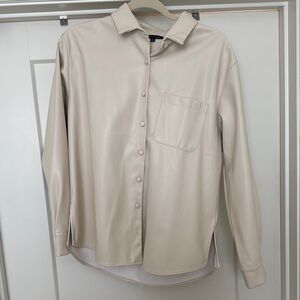 Women’s cream pleather Shirt/jacket